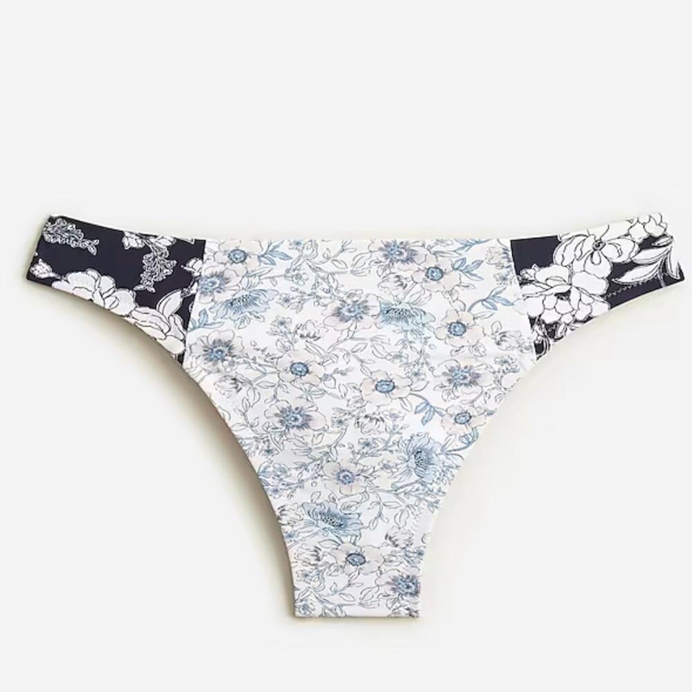 J. Crew High-rise Cheeky Bikini Bottom Blue Magnolia Floral Women's 2X BE133 $59